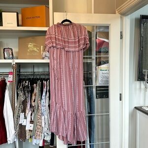 Women’s, pink, flared. Strapless jumpsuit